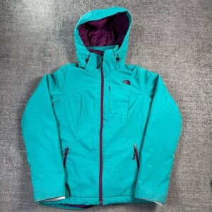 The North Face Apex Bionic Softshell Jacket Women S Teal Purple Hooded Zip